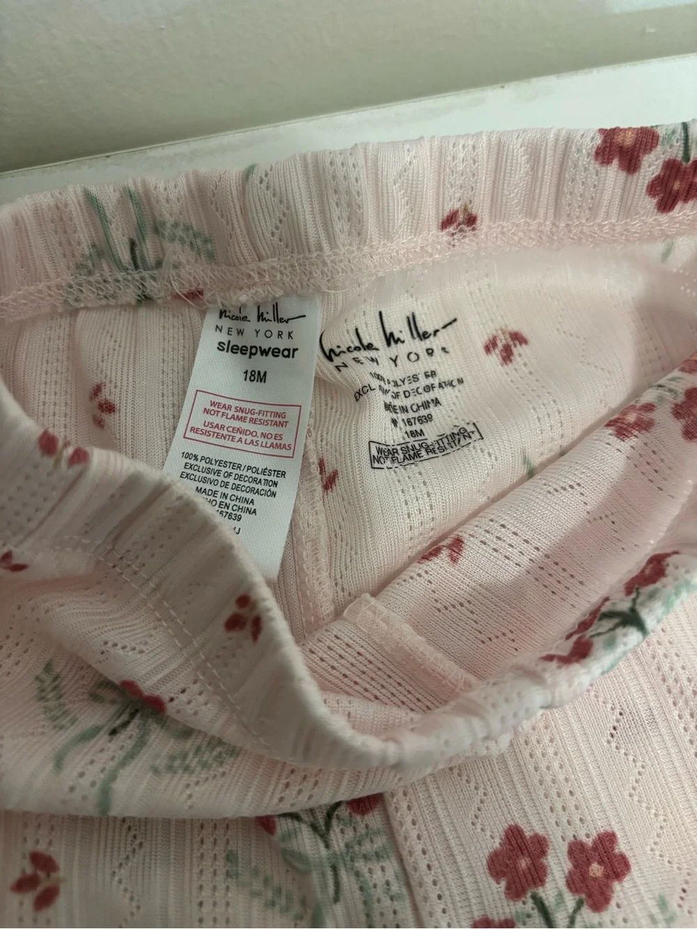 Nicole Miller New York Girls 2-Piece Pink Floral Pajama Set 18M